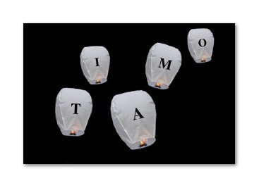 Sky Lanterns with Characters to make a text