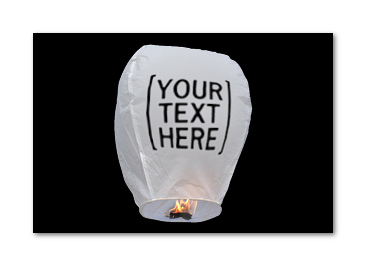 vliegende lantaarn met uw foto, tekst of logo