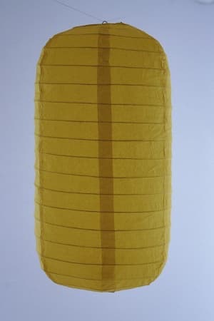 Hanging tubular rice paper Japanese lantern color yellow