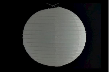 Hanging round rice paper Japanese lantern color white diameter 50 cm