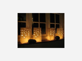 Sacchetto Portacandele ignifugo Luna e stelle