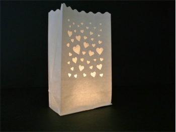 Sacchetti di carta luminosi per il tuo amore con Mille Cuori
