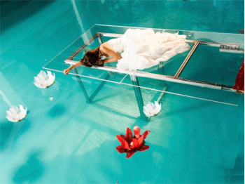 Ninfea - Lanterne Galleggianti luminosi da mettere in piscina per un fashion show wedding matrimonio