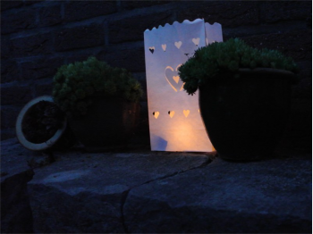 Sacchetti luminosi porta candele per illuminare il giardino