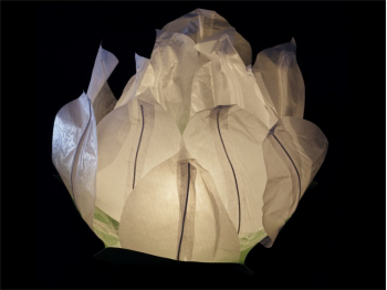 big floating paper water lantern lotus flower shaped, easy to use, for pond or pool but also nice to put on the dining table or lawn, fold the flower, put the candle inside and let it float, changing the candle can be used multiple times, color white