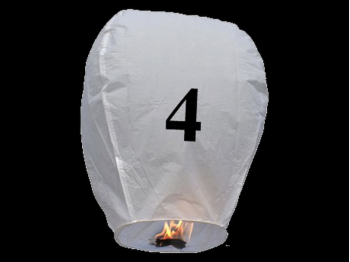 Lanterne volanti certificate e sicure con le lettere, scrivi un messaggio che vola nel cielo, pronto per l'uso, apri accendi e volano: la lanterna volante con il numero: 4