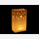 sacchetto luminoso per candele da usare al interno o in giardino da illuminare, carta ignifuga e biodegradabile, per una festa, natale, anniversario, festa del paese  o una serata in giardino, con stelle di misure diverse, senza scritte, facile da usare senza rischio.