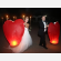 Red sky lanterns heart shaped for weddings,  parties and other festivities, fire resistant and biodegradable paper, mounted and strong fuel cell,  ready for use. Open, light it and let if fly!